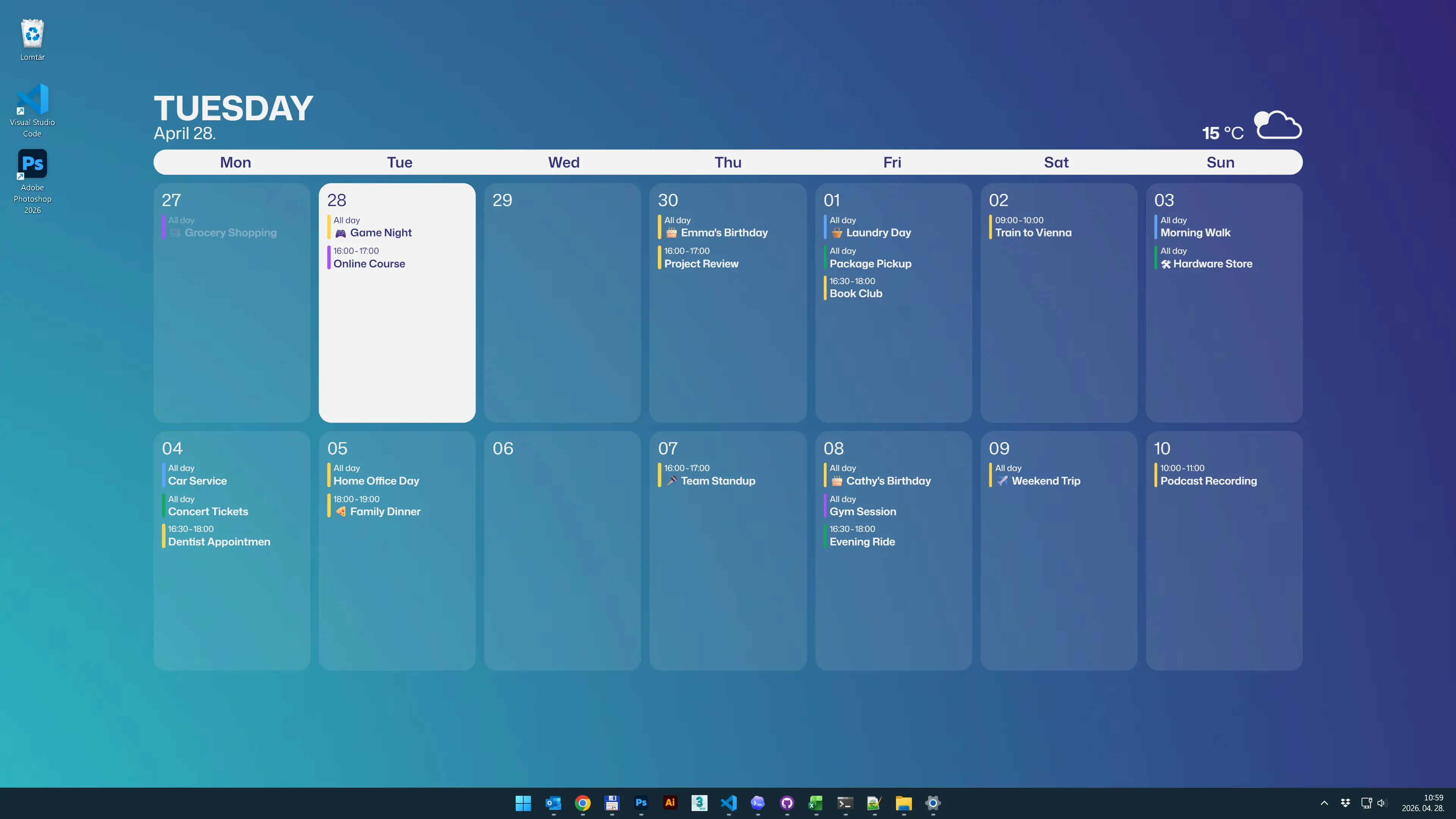 CalPaper desktop wallpaper preview